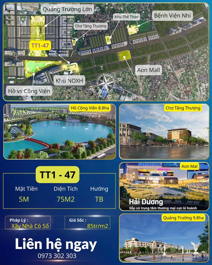 Shophouse Võ Nguyên Giáp Hải Dương 75m² giá 6.375 tỷ - Vị trí đắc địa, đầu tư sinh lời!