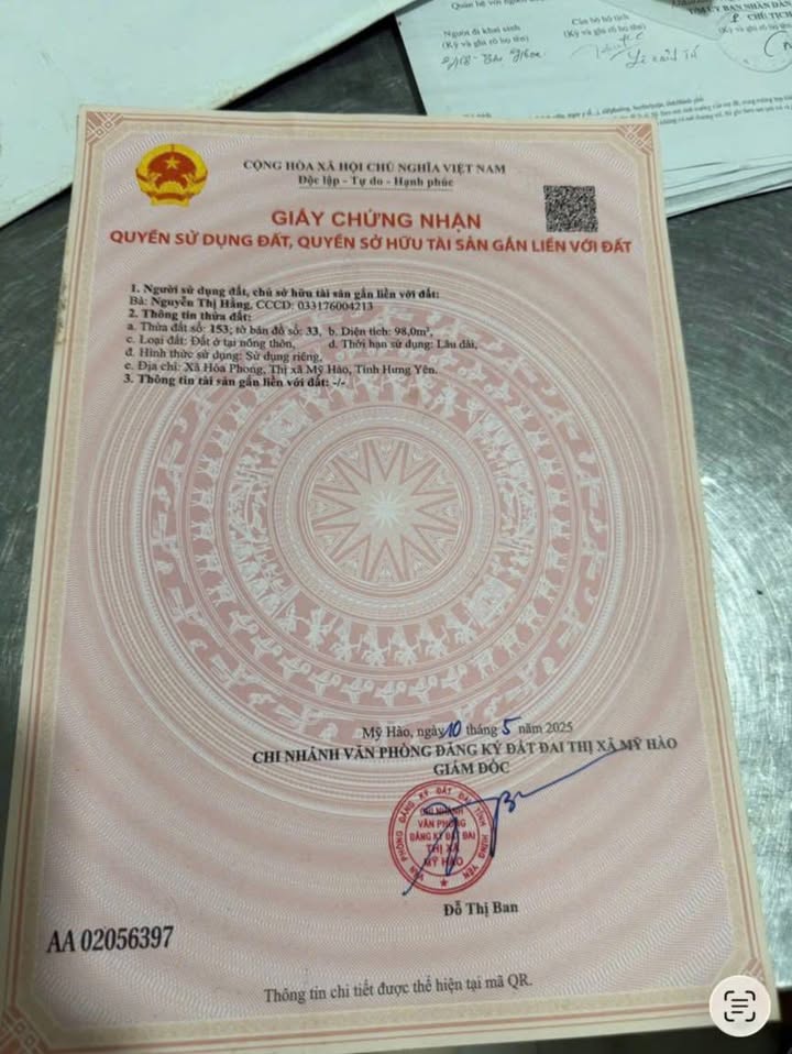 Đất vàng Phúc Thọ, Hòa Phong, Mỹ Hào 98m² giá 2 tỷ - Cơ hội đầu tư lý tưởng!