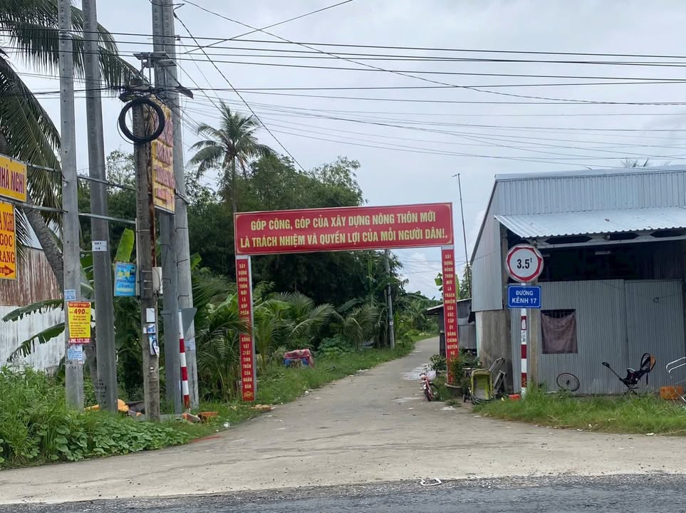 Đất nền mặt tiền Kênh 17, xã Mong Thọ, Châu Thành, Kiên Giang 188m² - Giá chỉ 350 triệu thương lượng!