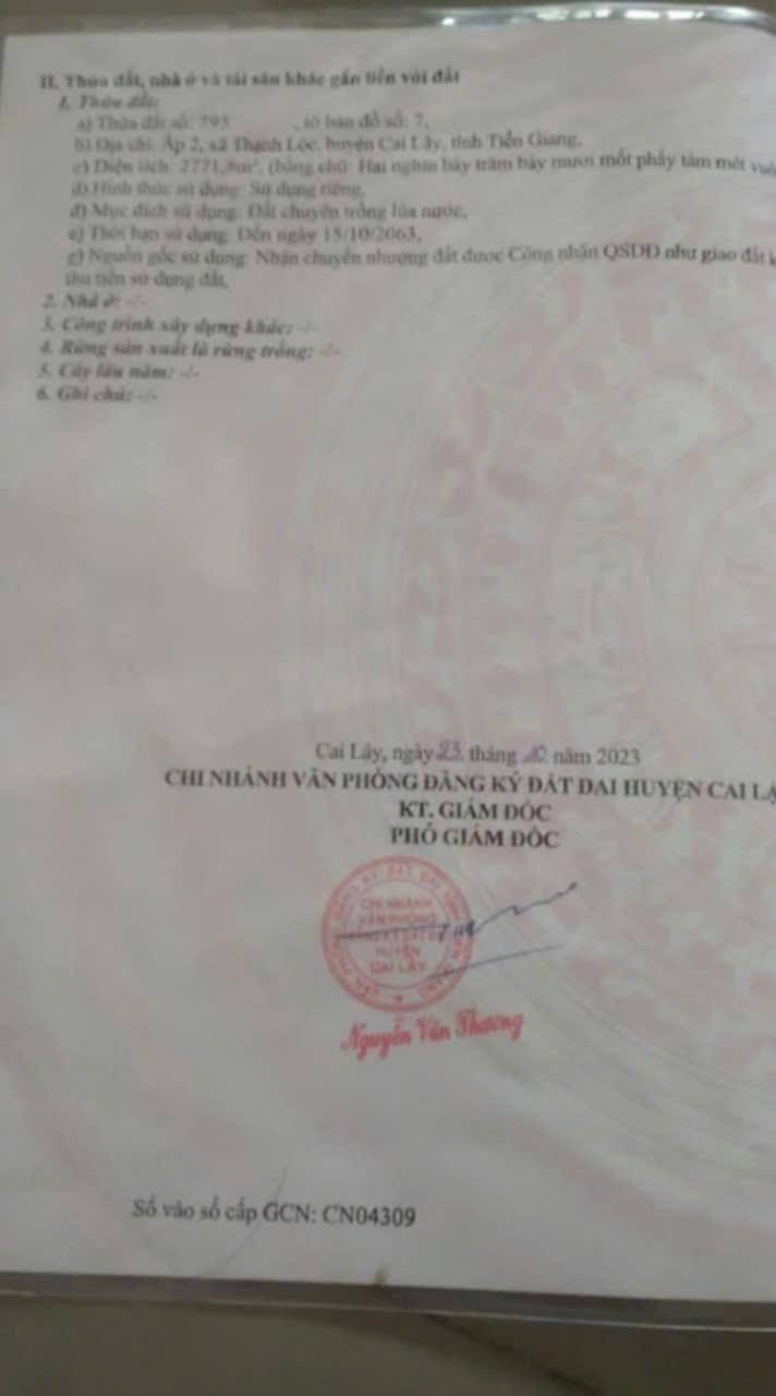 Đất ruộng 2 công ấp 2 Thạnh Lộc chỉ 672 triệu - Cơ hội đầu tư hấp dẫn!