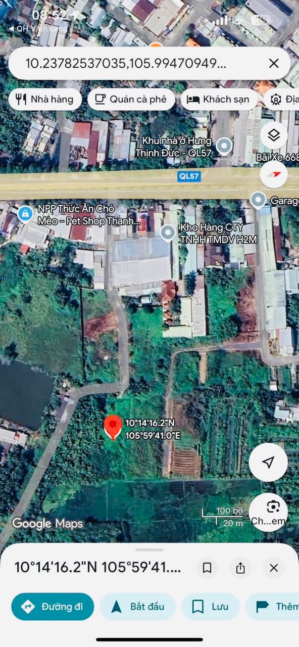 Đất nền Long Hồ Vĩnh Long 1369m² giá 3.8 tỷ - Cơ hội đầu tư biệt thự nghỉ dưỡng!