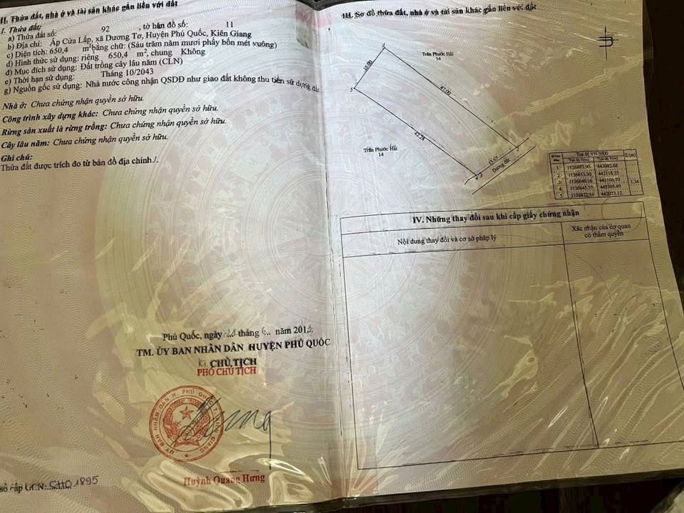 Đất nền Dương Tơ, Phú Quốc 705m² giá 12 tỷ - Lô góc 2 mặt tiền cực đẹp!