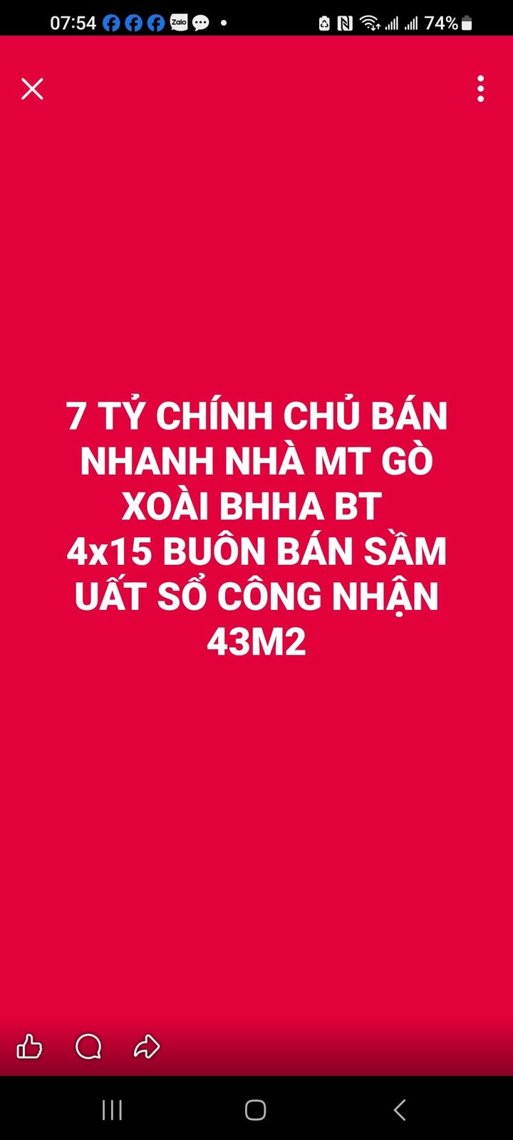 Nhà mặt tiền Gò Xoài, Bình Tân 43m² giá 7 tỷ - Chính chủ bán nhanh!