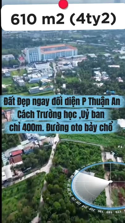 Đất nền Lái Thiêu 610m² giá 4.2 tỷ - Sổ hồng chính chủ, đường xe hơi