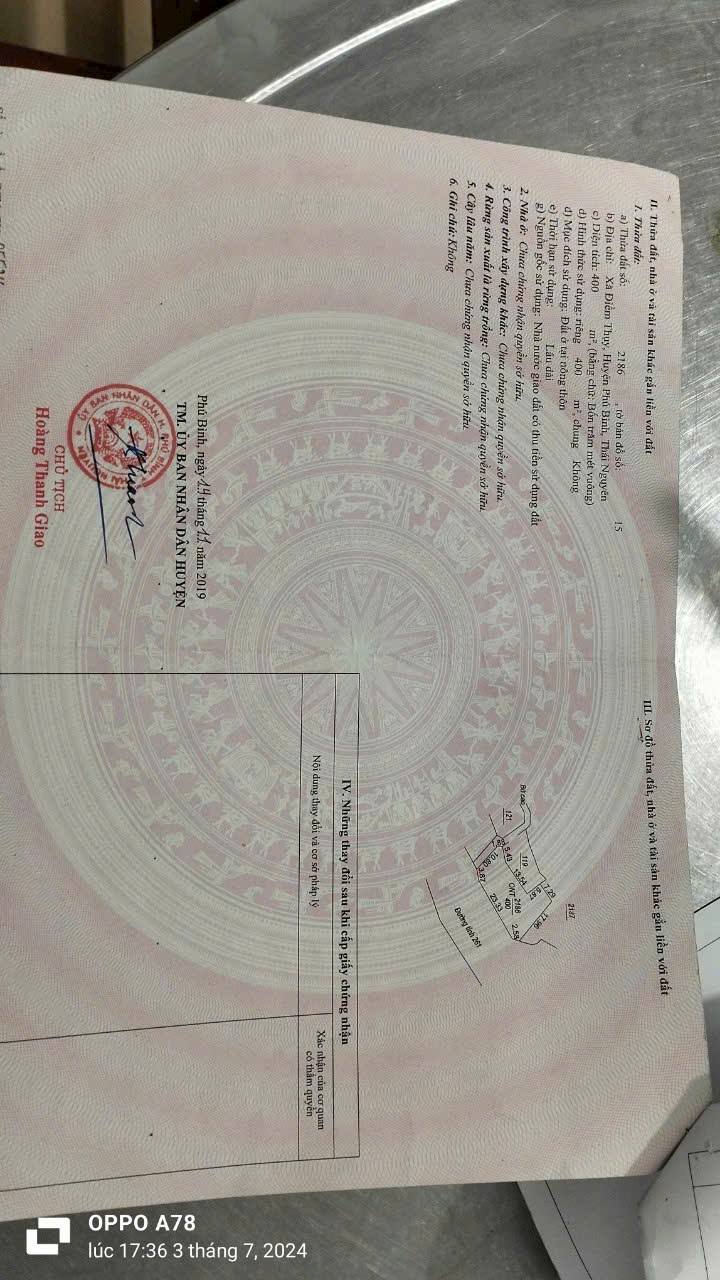 Đất thổ cư Phú Bình 612m² - Vị trí đắc địa, tiềm năng lớn cho đầu tư!