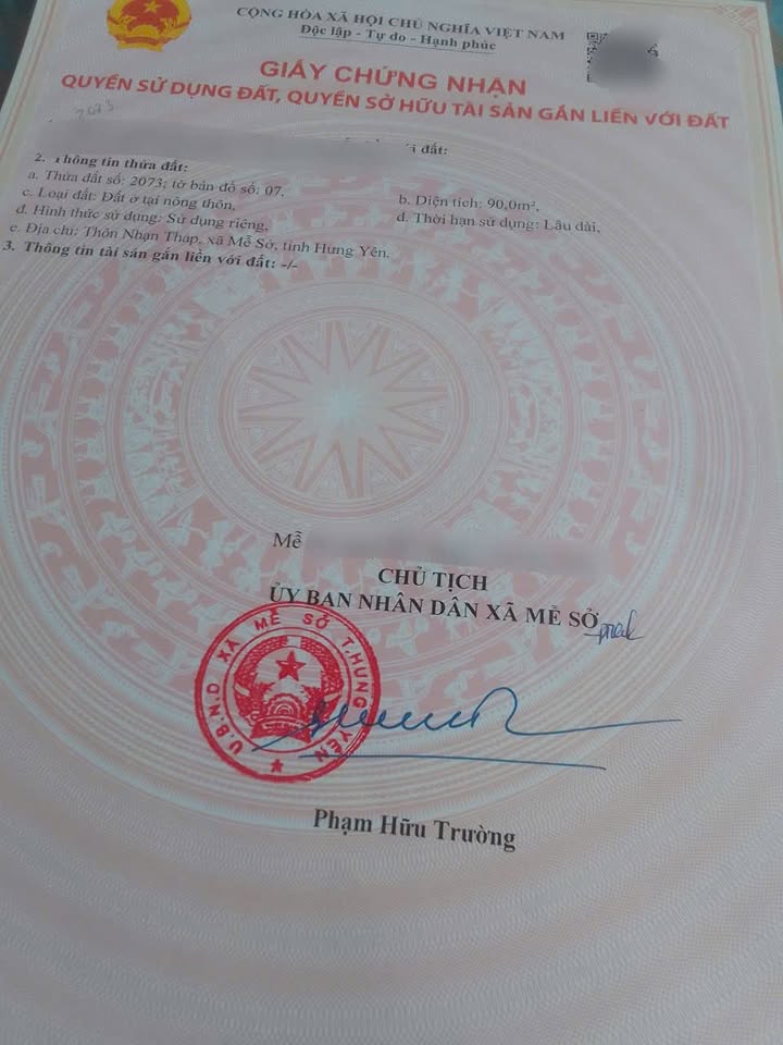 Đất nền Mễ Sở, Văn Giang 90m² giá 700 triệu - View hồ câu, mặt tiền rộng rãi!