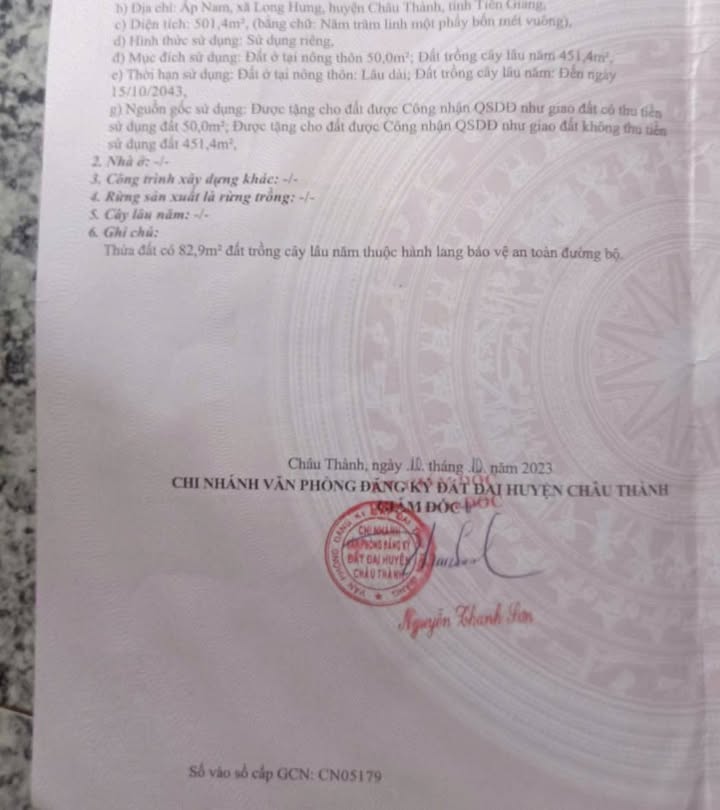 Nhà vườn Long Hưng, Lấp Vò 501m² giá 1.7 tỷ - Cơ hội đầu tư tuyệt vời!