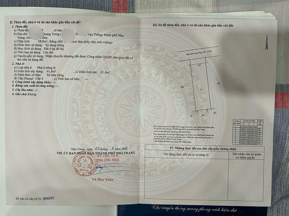 Nhà hẻm Quang Trung, Vạn Thắng, Nha Trang 68.8m² giá 7.999 tỷ - Pháp lý sổ hồng chuẩn!