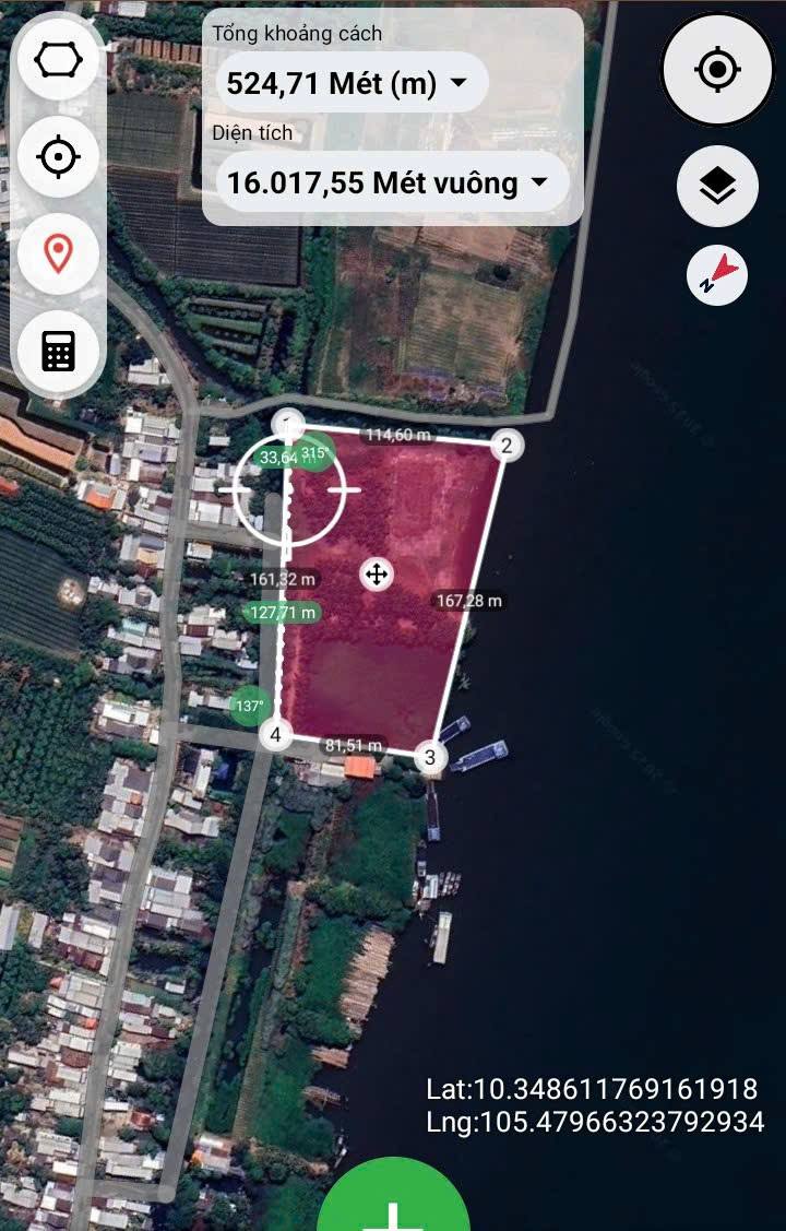 Bán đất mặt tiền sông Hậu, An Giang 16.000m² - Giá tốt, cơ hội đầu tư sinh lời!