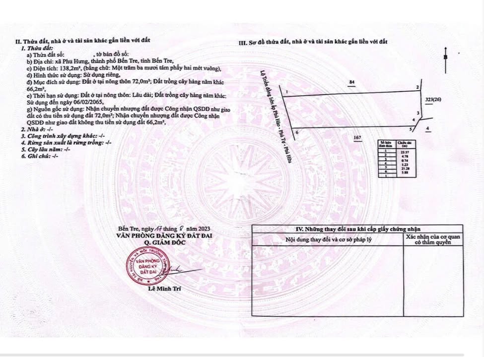 Đất mặt tiền lộ nhựa xã Phú Hưng Bến Tre 138m² giá 888 triệu - Đầu tư sinh lời ngay!