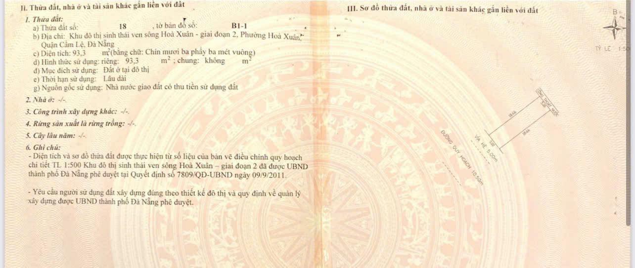 Bán đất đường Võ An Ninh, quận Cẩm Lệ, 93m² giá 7 tỷ - Mặt tiền đẹp, đầu đường!