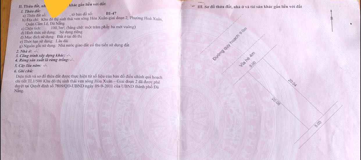 Đất mặt tiền đường 29/3, phường Hòa Xuân, Đà Nẵng 100m² - Đầu tư sinh lời với nhà cho thuê!