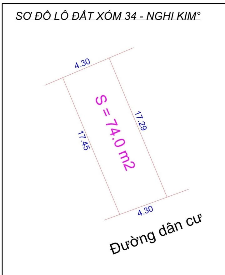 Đất nền Nghi Kim Vinh 74m² giá 1.8 tỷ - Vị trí đắc địa gần trung tâm
