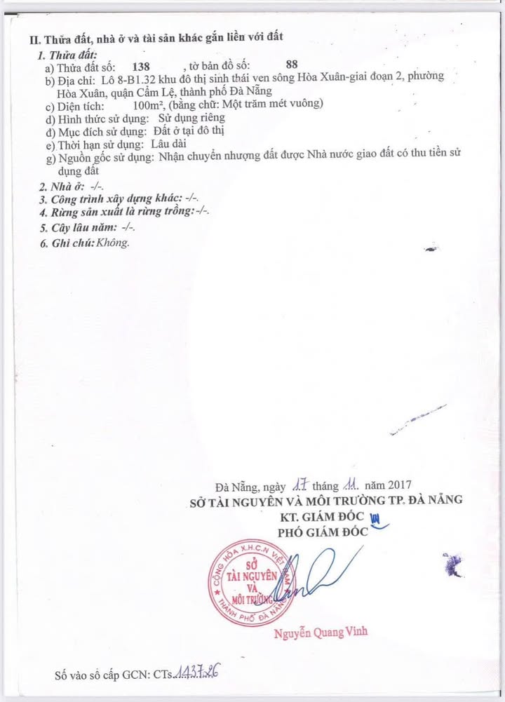 Lô đất 552 đường 29/3, Hòa Xuân, Đà Nẵng 100m² - Vị trí đắc địa, kinh doanh thuận lợi!