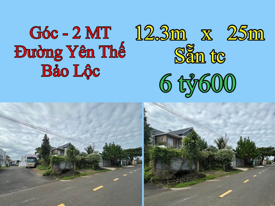 Đất nền góc 2 mặt tiền đường Yên Thế, Bảo Lộc, 307.5m² giá 6.6 tỷ - Tiềm năng đầu tư vượt trội!