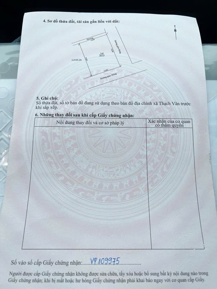 Đất thổ cư Thạch Văn 266m² - Đầu tư sinh lời tại vị trí đắc địa!