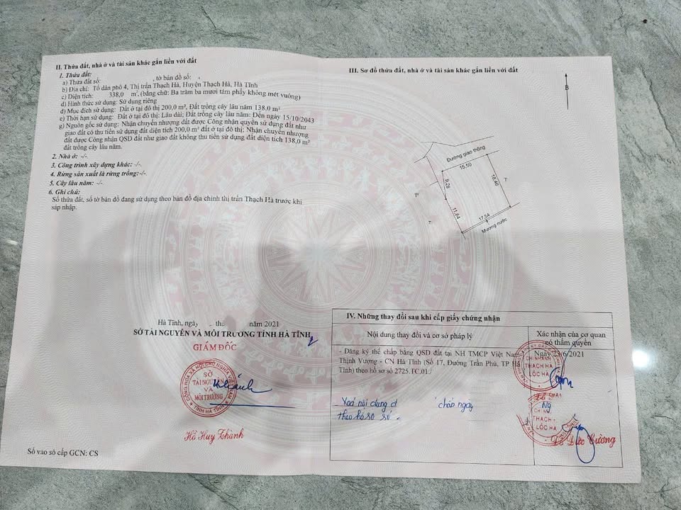 Đất nền Thạch Hà 338m² giá 2 tỷ - Vị trí đắc địa, gần trường học!