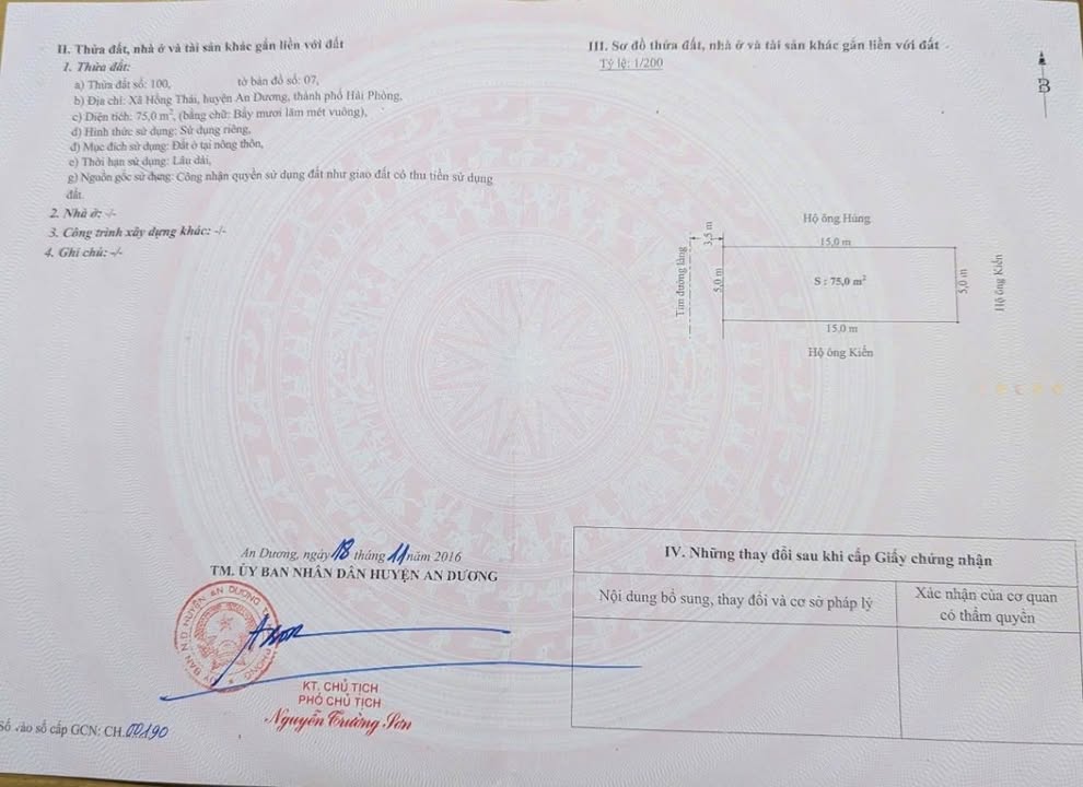 Đất thổ cư Hồng Thái, An Dương 75m² giá 2.8 tỷ - Đầu tư sinh lời cao!