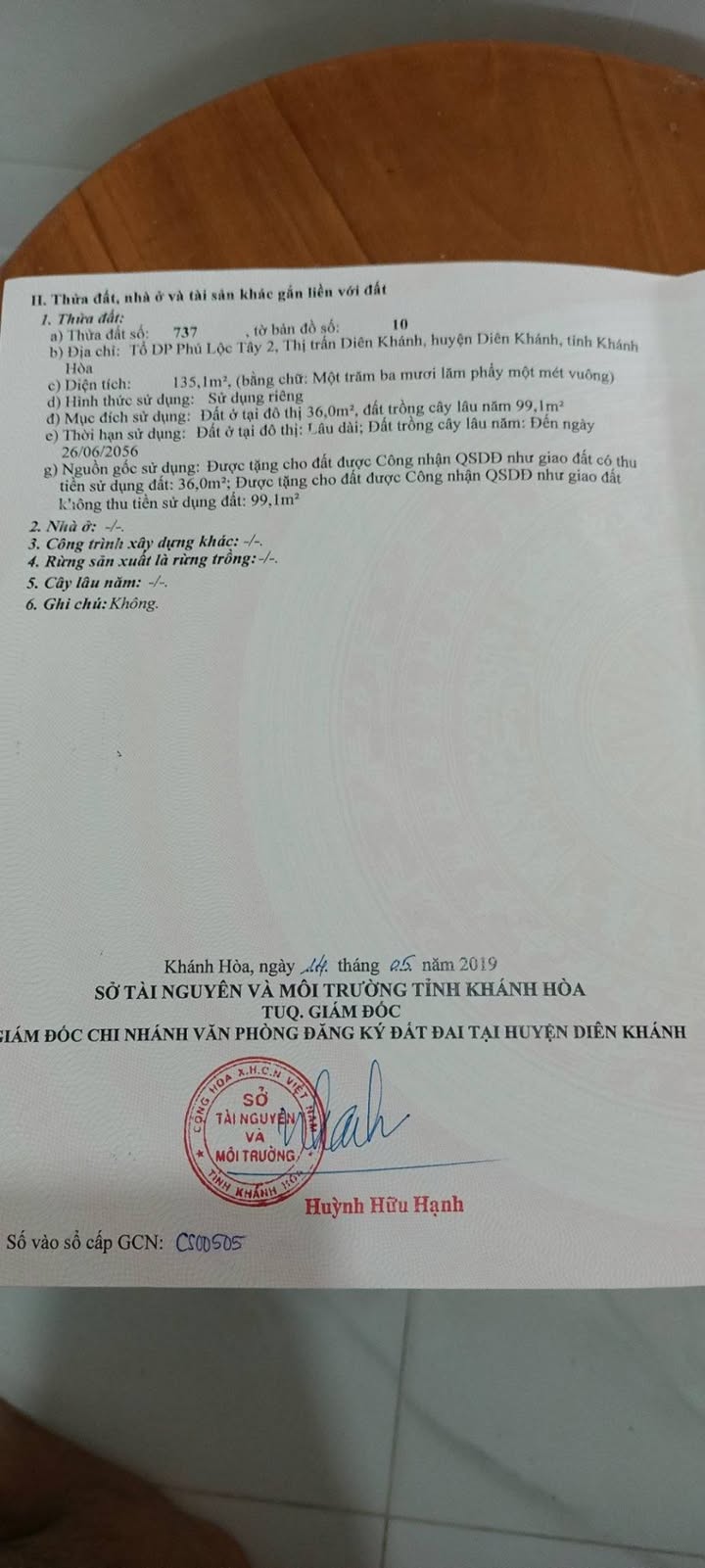 Đất Thị Trấn Diên Khánh 135m² giá 880 triệu - Cơ hội đầu tư tuyệt vời!