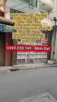 Tòa nhà CHDV 6 tầng đường Thành Mỹ, Tân Bình 109m² - Doanh thu 100 triệu/tháng!
