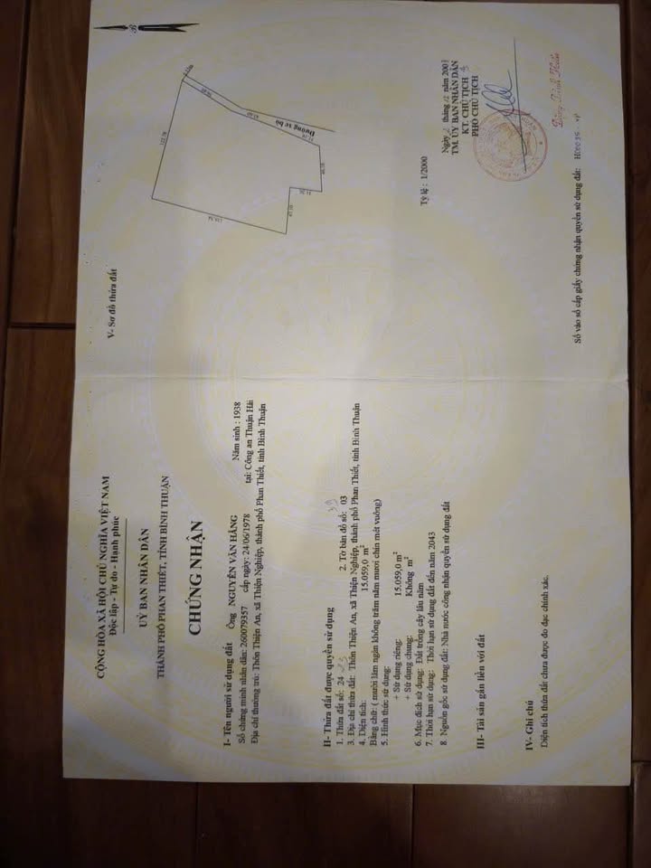 Đất nền Phan Thiết 15.000m² giá 7 tỷ - Sát khu dân cư, cơ hội đầu tư tuyệt vời!