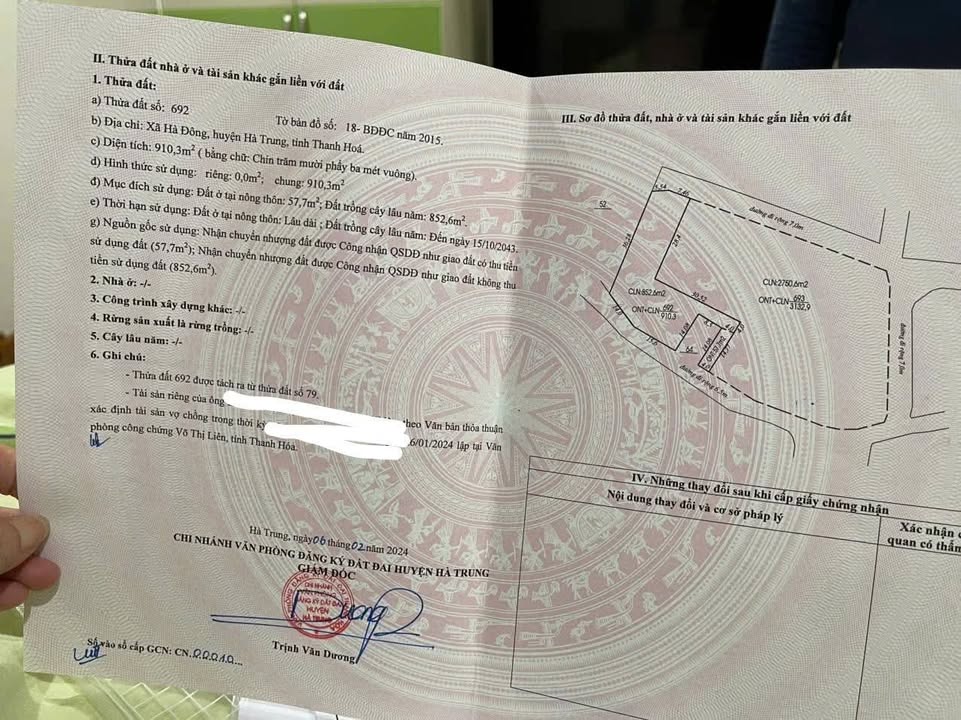 Đất đẹp xã Hà Trung 1000m² giá chỉ 2 tỷ - Đầu tư sinh lời cao!