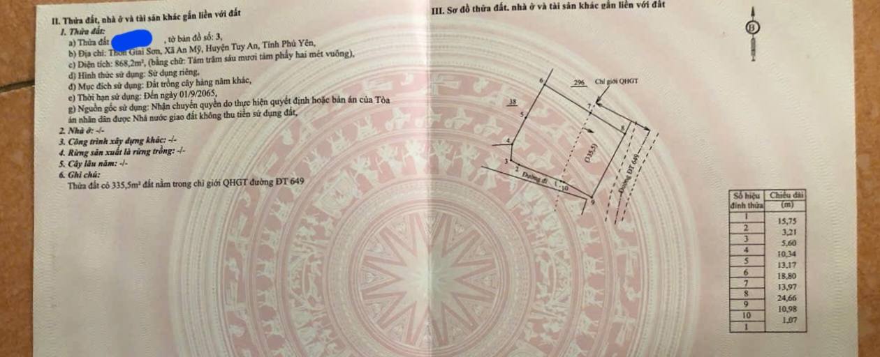 Đất nền Giai Sơn, An Mỹ 816m² giá 1 tỷ - Sổ hồng chính chủ, vị trí đắc địa!