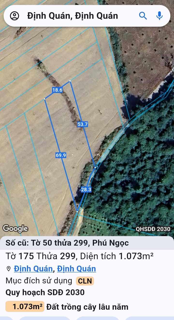 Đất nền Phú Ngọc Định Quán 1073m² chỉ 800 triệu - Cơ hội đầu tư hiếm có!