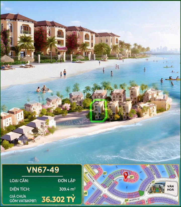 Biệt thự đơn lập Vinhomes Green Paradise Cần Giờ 309m² giá 36.302 tỷ - Đầu tư sinh lời bền vững!