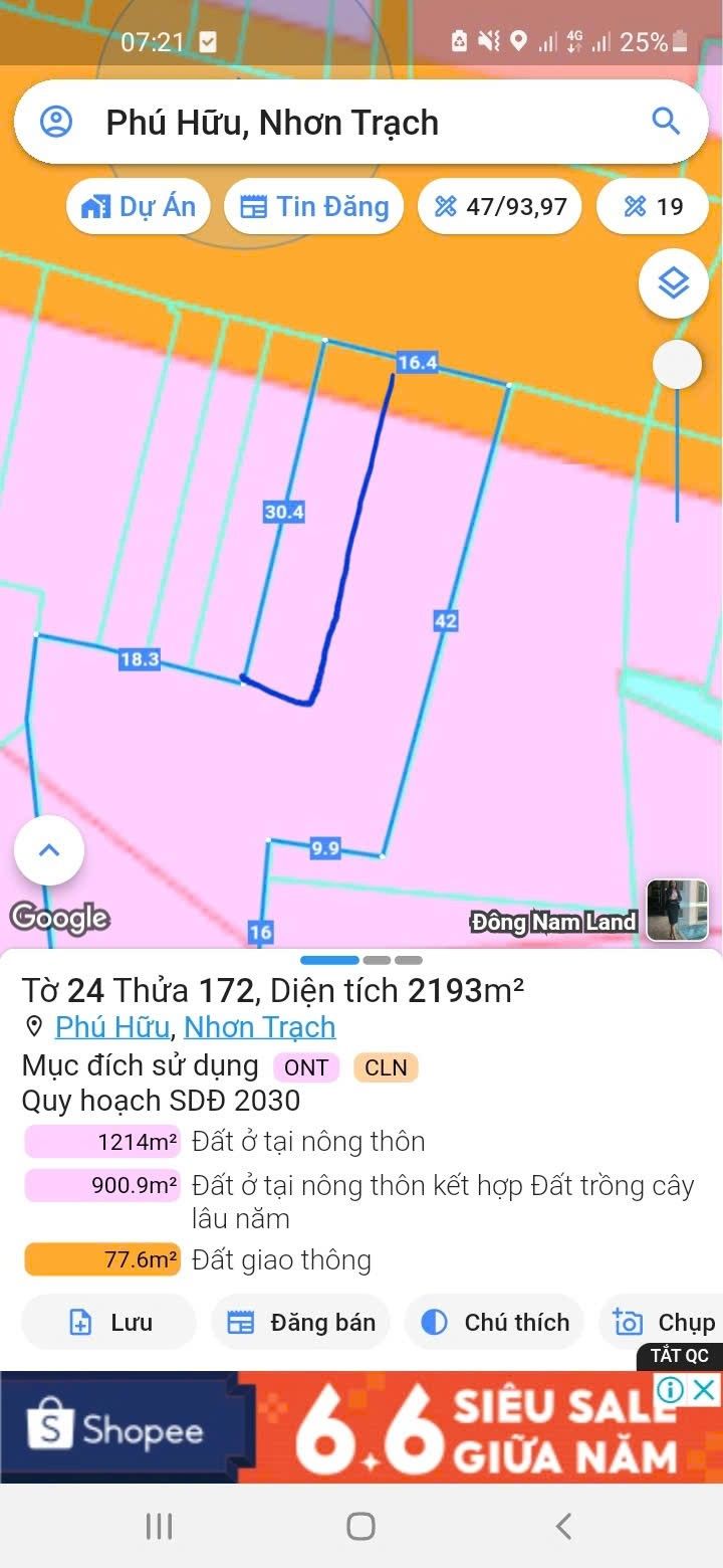 Đất mặt tiền đường Lý Thái Tổ Nhơn Trạch 180m² giá thỏa thuận - Đầu tư sinh lời