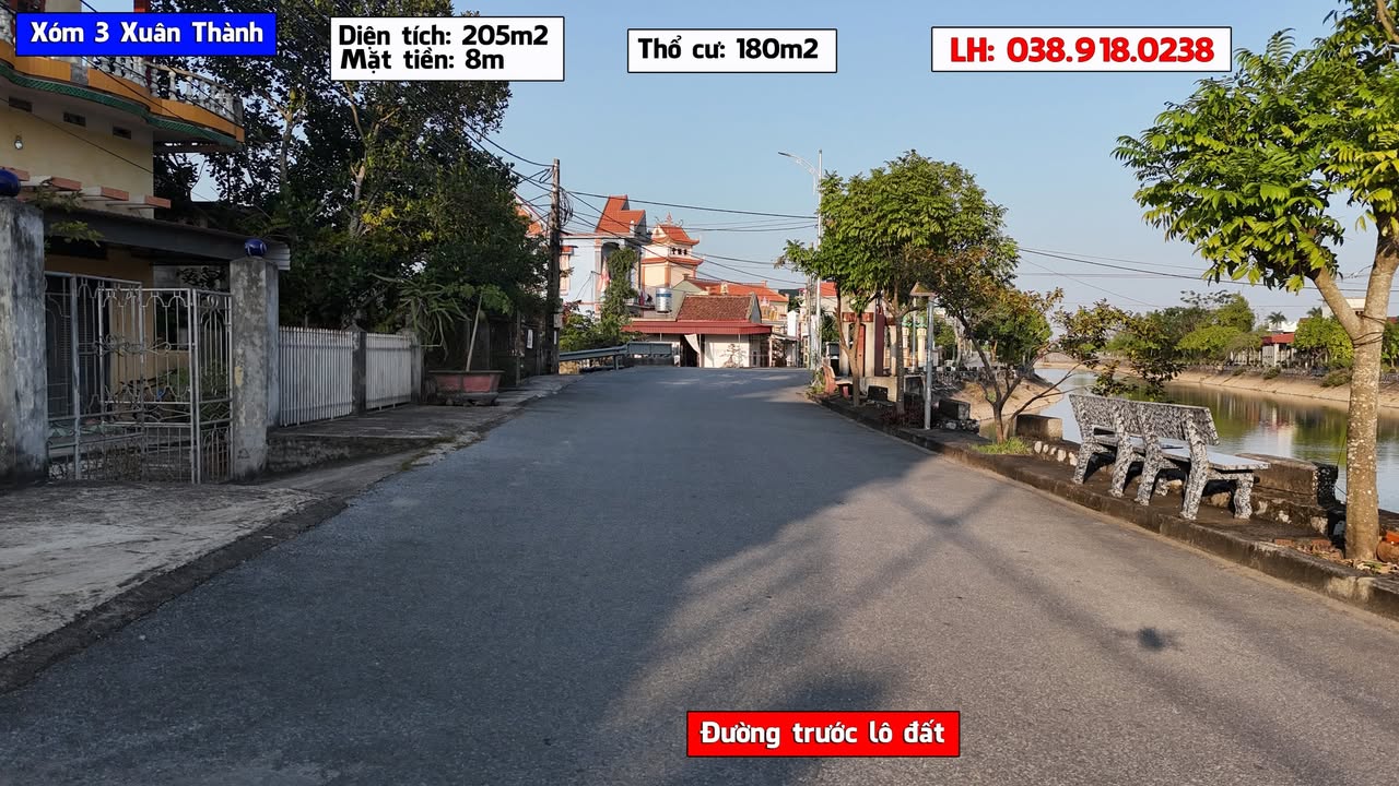 Bán lô đất kèm nhà 2 tầng 205m² mặt đường Nhựa xóm 3 - Xuân Hồng - Tiềm năng sinh lời cao!