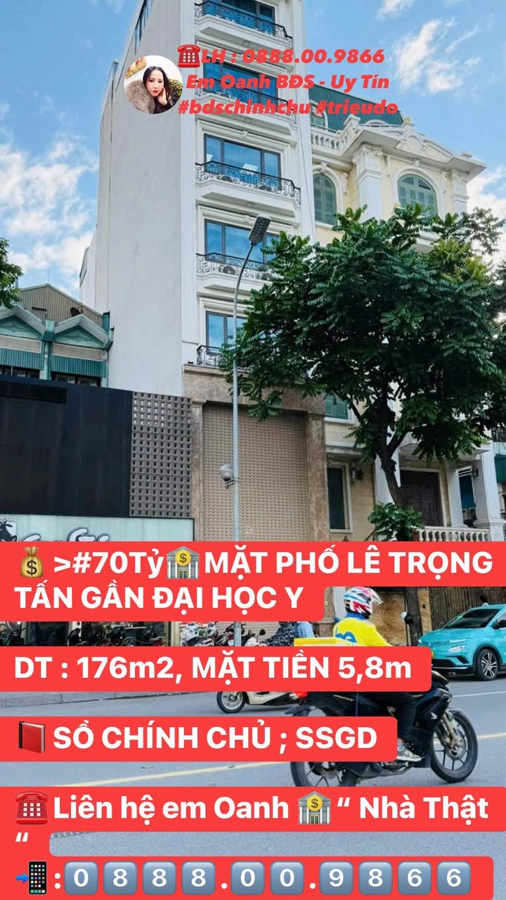 Mặt phố Lê Trọng Tấn, Thanh Xuân 176m² giá 70 tỷ - Đầu tư sinh lời tuyệt vời!