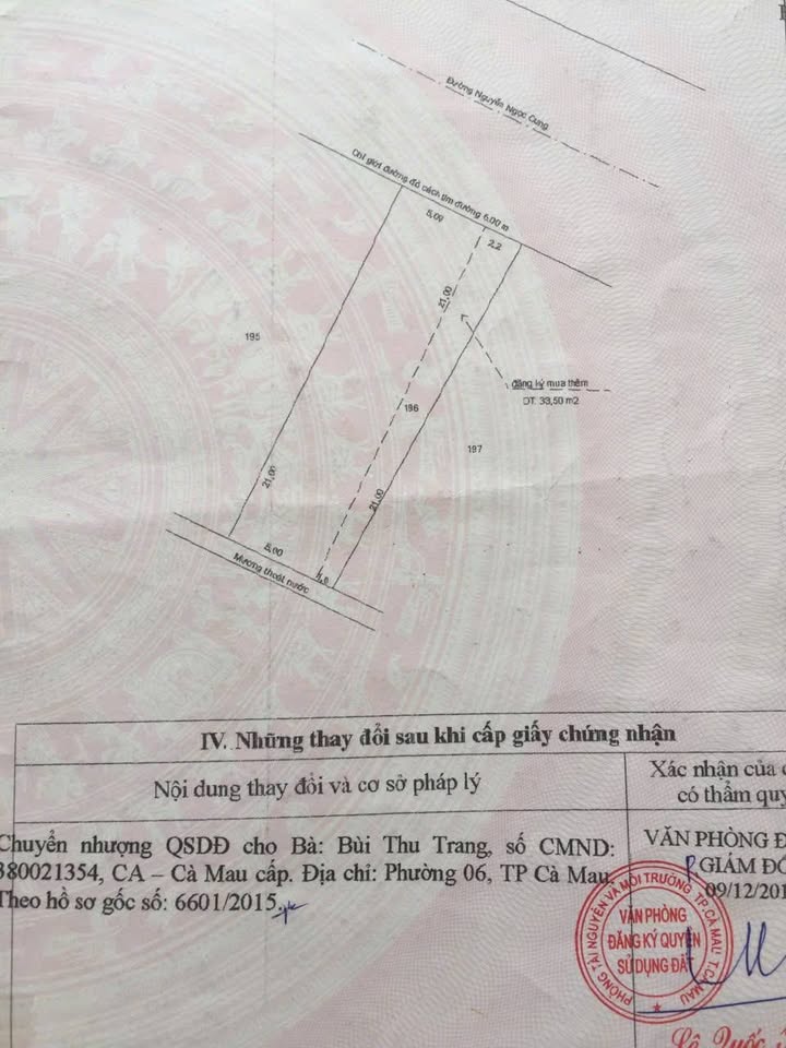 Đất nền mặt tiền đường Nguyễn Ngọc Cung, Cà Mau 138.5m² - Giá rẻ chính chủ chỉ 1 tỷ!