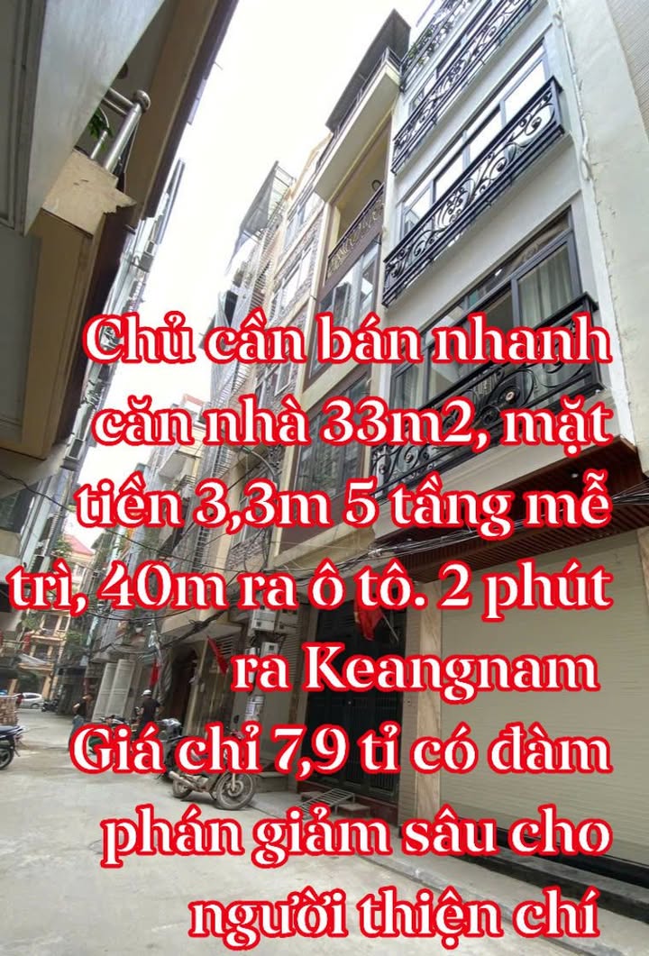 Nhà bán tại Mễ Trì - 33m² giá 7,9 tỷ - Chính chủ cần bán gấp!