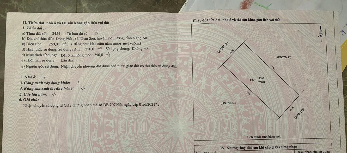 Đất nền xã Nhân Sơn, Đô Lương 250m² - Đầu tư sinh lời ngay!