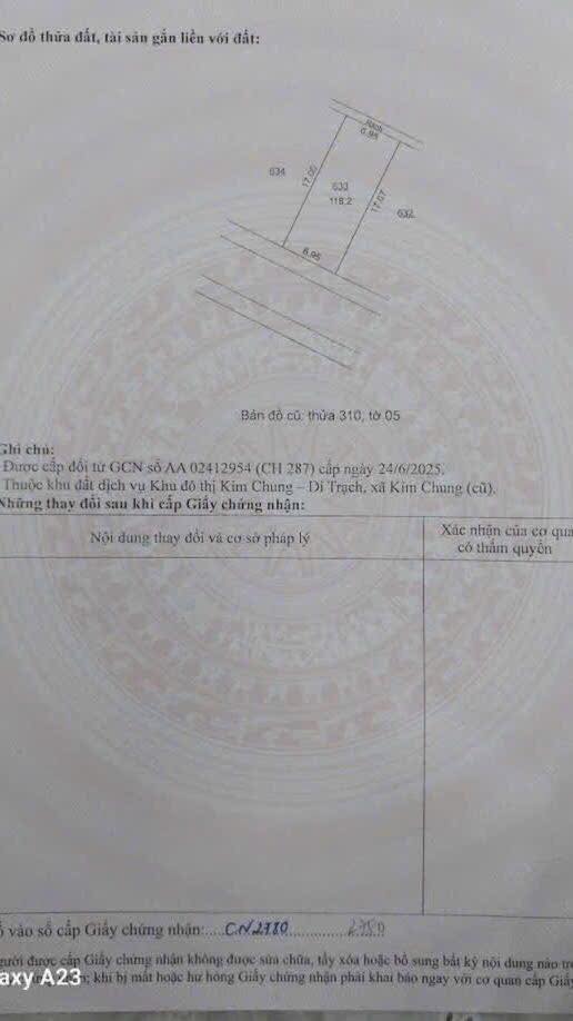 Đất dịch vụ Kim Chung Hoài Đức 118m² giá 17.7 tỷ - Đầu tư sinh lời ngay!