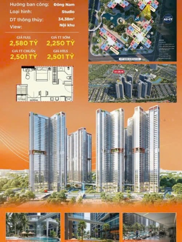 Căn hộ Alluviacity Long Biên 34m² giá 2.58 tỷ - Hướng Đông Nam tuyệt đẹp!