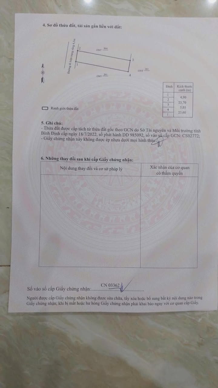 Đất nền Nhơn Tân, An Nhơn 117m² giá thỏa thuận - Cơ hội đầu tư tuyệt vời!