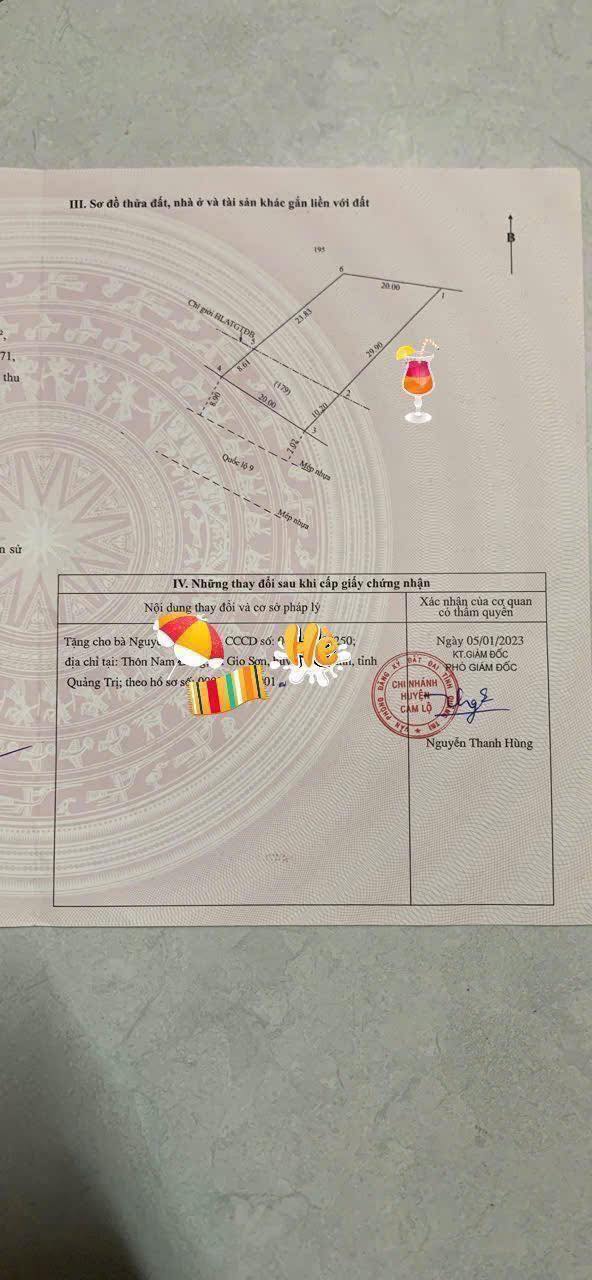 Đất nền mặt tiền Quốc lộ 9 Cam Lộ 500m² giá thỏa thuận - Đầu tư sinh lời ngay!