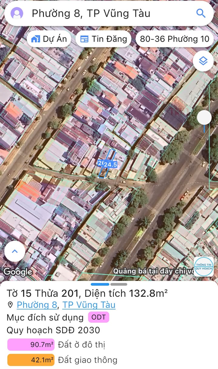 Đất nền phường 8 Vũng Tàu 132m² giá 11.88 tỷ - Vị trí đẹp gần đường lớn