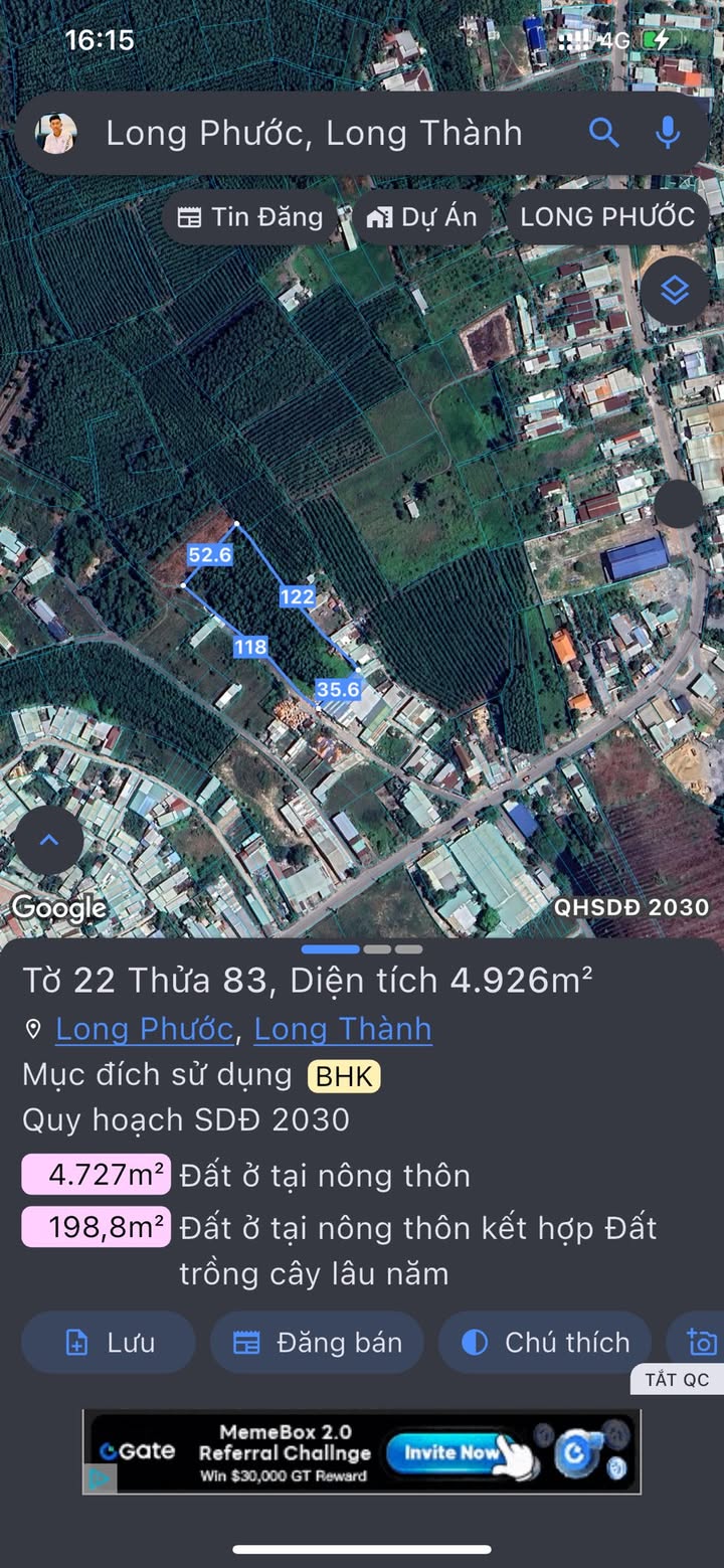 Đất nền Long Phước, Long Thành 4.926m² giá chỉ 3.5 tỷ - Tiềm năng tăng giá cao!