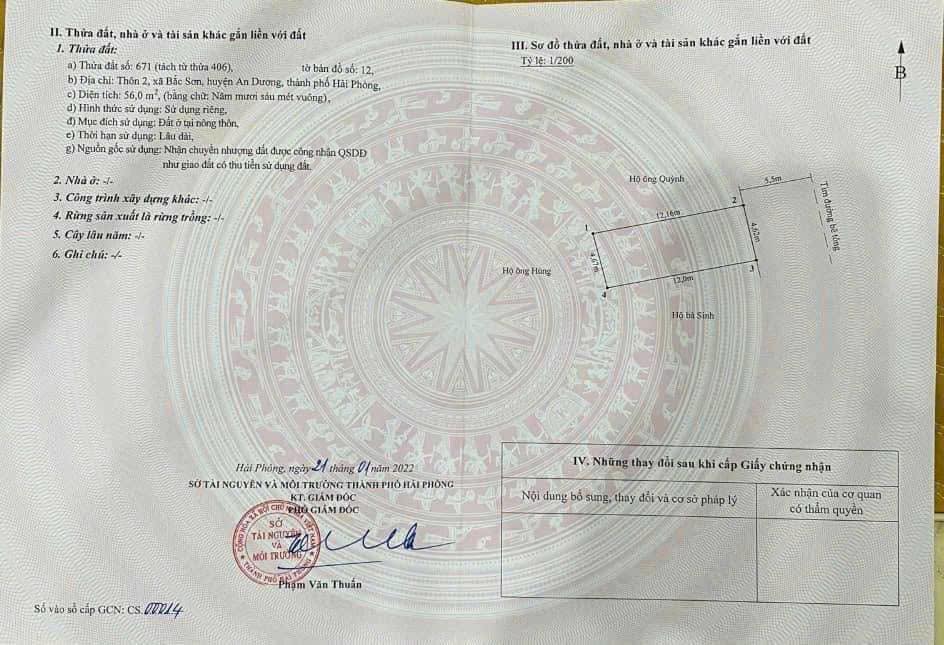 Đất nền An Dương Hải Phòng 56m² - Gần dự án cao cấp, giá thỏa thuận!