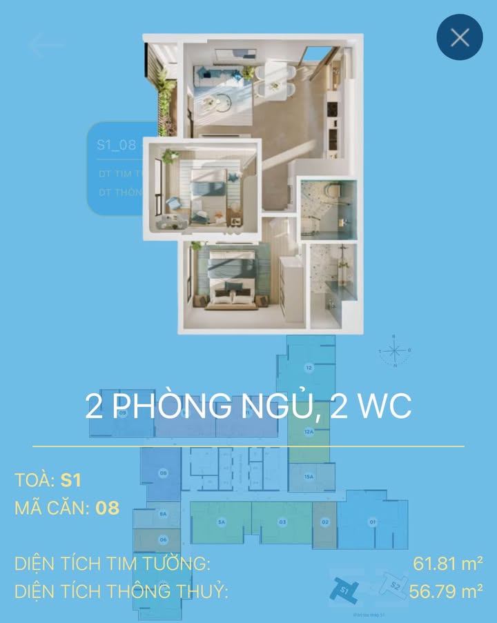 Căn hộ chung cư Ecopark Vinh 61m² giá 2 tỷ - Sẵn sàng vào ở ngay!