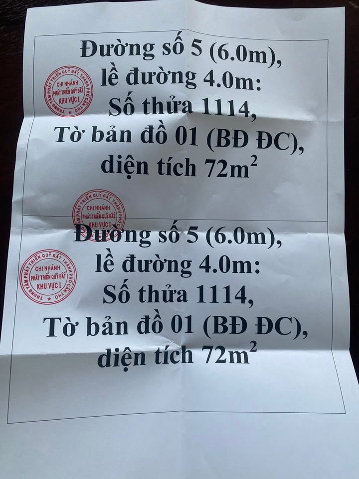 Đất nền tái định cư Bình Thủy Cần Thơ 72m² giá 900 triệu - Tiềm năng tăng giá cao!