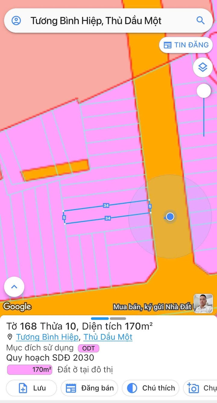 Đất nền Tương Bình Hiệp Thủ Dầu Một 170m² giá 2.5 tỷ - Cơ hội đầu tư hấp dẫn!