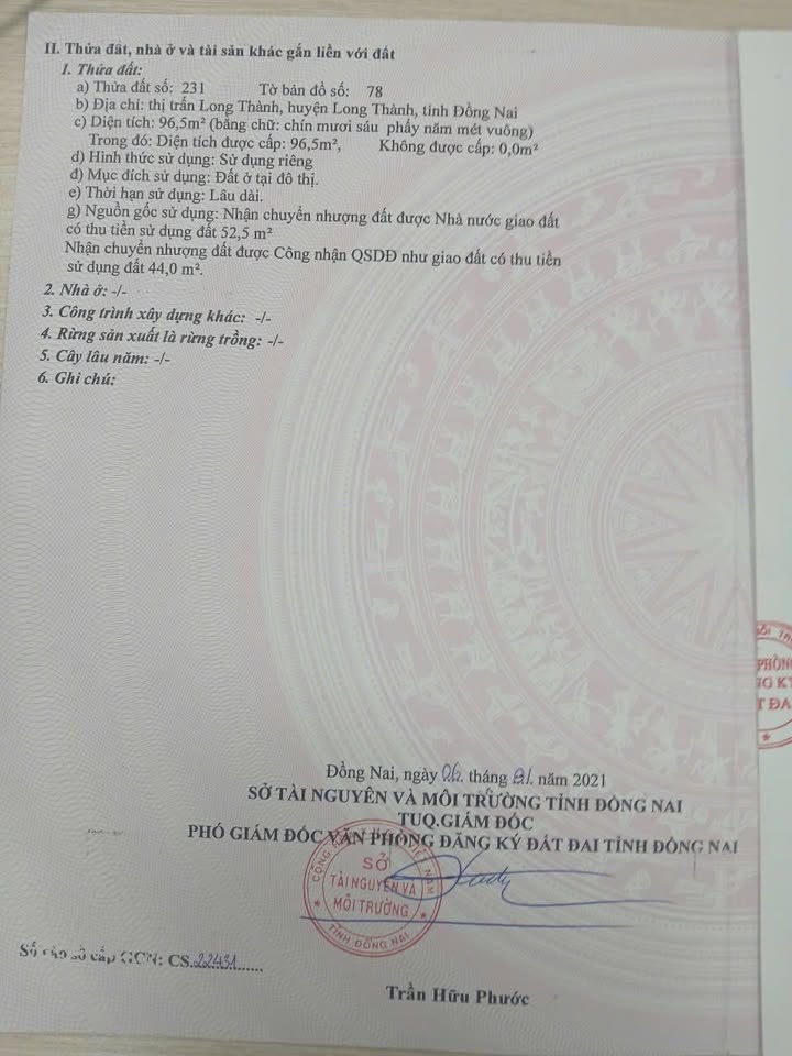 Đất thổ cư Long Thành 95m² - Gần chợ mới, giá tốt thương lượng!