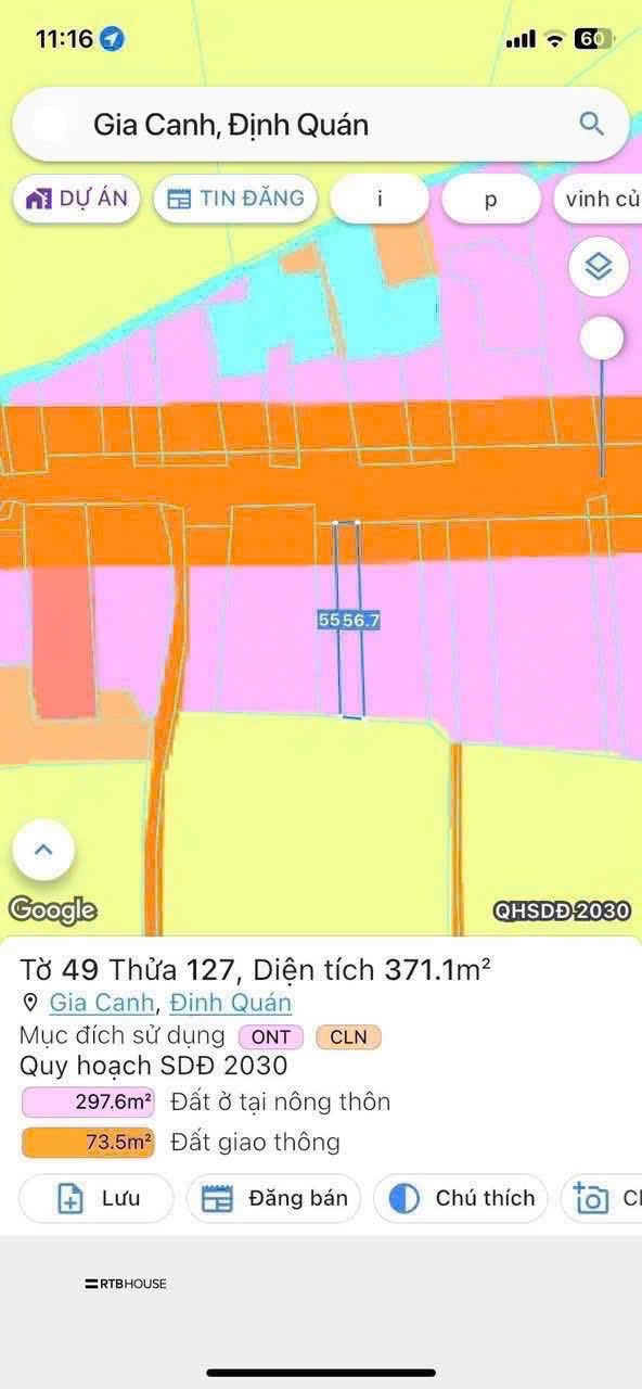 Đất nền Gia Canh Định Quán 71.4m² giá 64.3 triệu - Cơ hội đầu tư sinh lời!