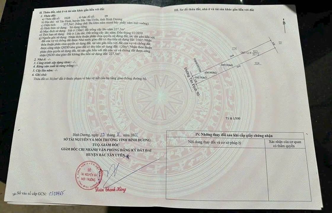 Đất thổ cư Tân Định 360m² giá 1.15 tỷ - Vị trí trung tâm sầm uất!