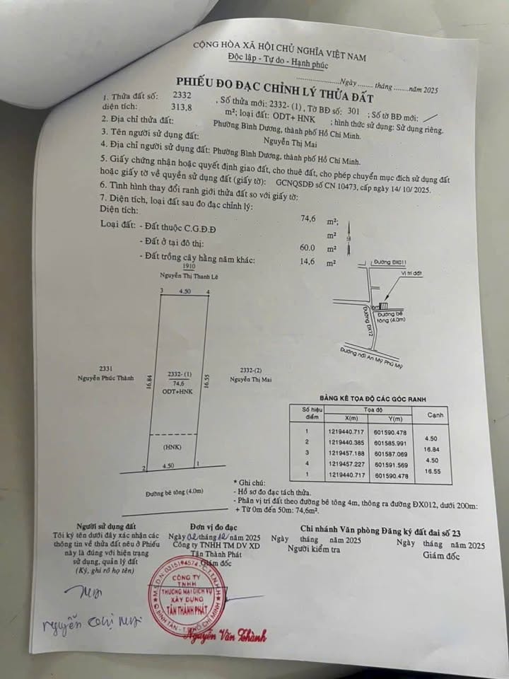 Đất Phú Mỹ Thủ Dầu Một 74.5m² giá 2.15 tỷ - Đầu tư sinh lời ngay!