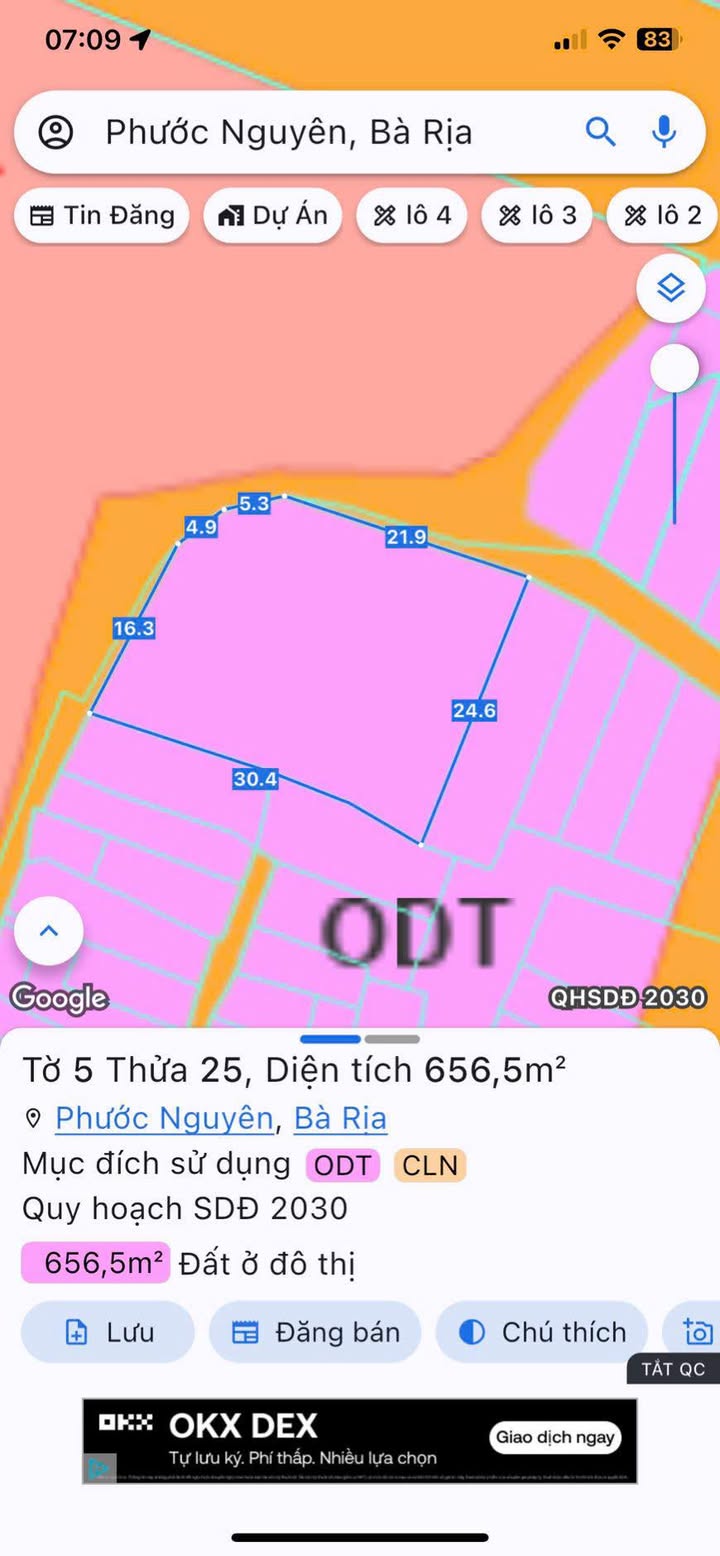 Đất nền 656m² tại Hẻm Lê Duẩn, TP Bà Rịa - Giá 6.8 tỷ - Đầu tư sinh lời ngay!